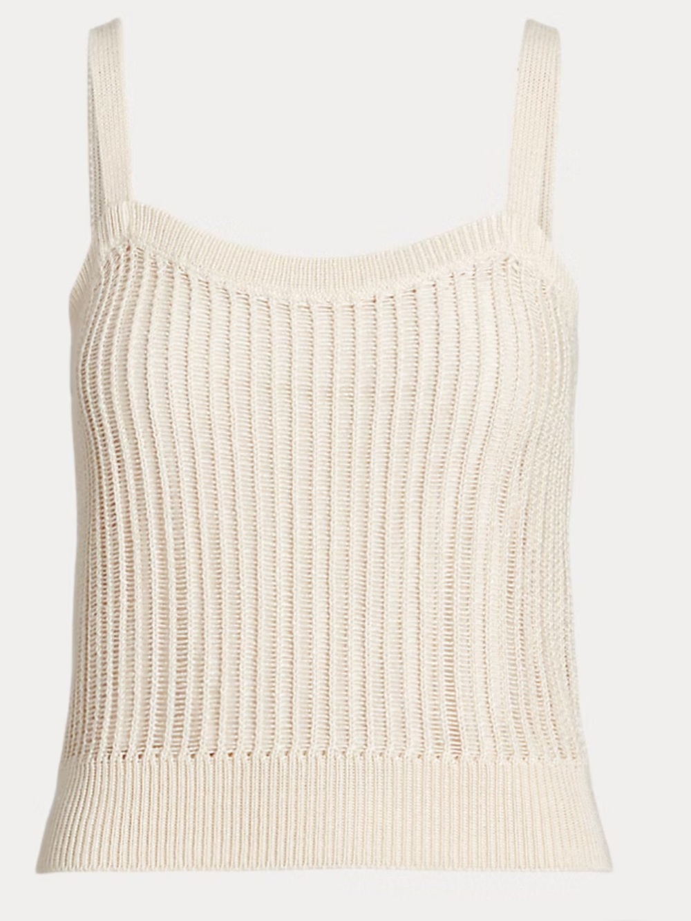 Lauren Ralph Lauren Linen-Blend Rib-Knit Sweater Tank Top M NWT